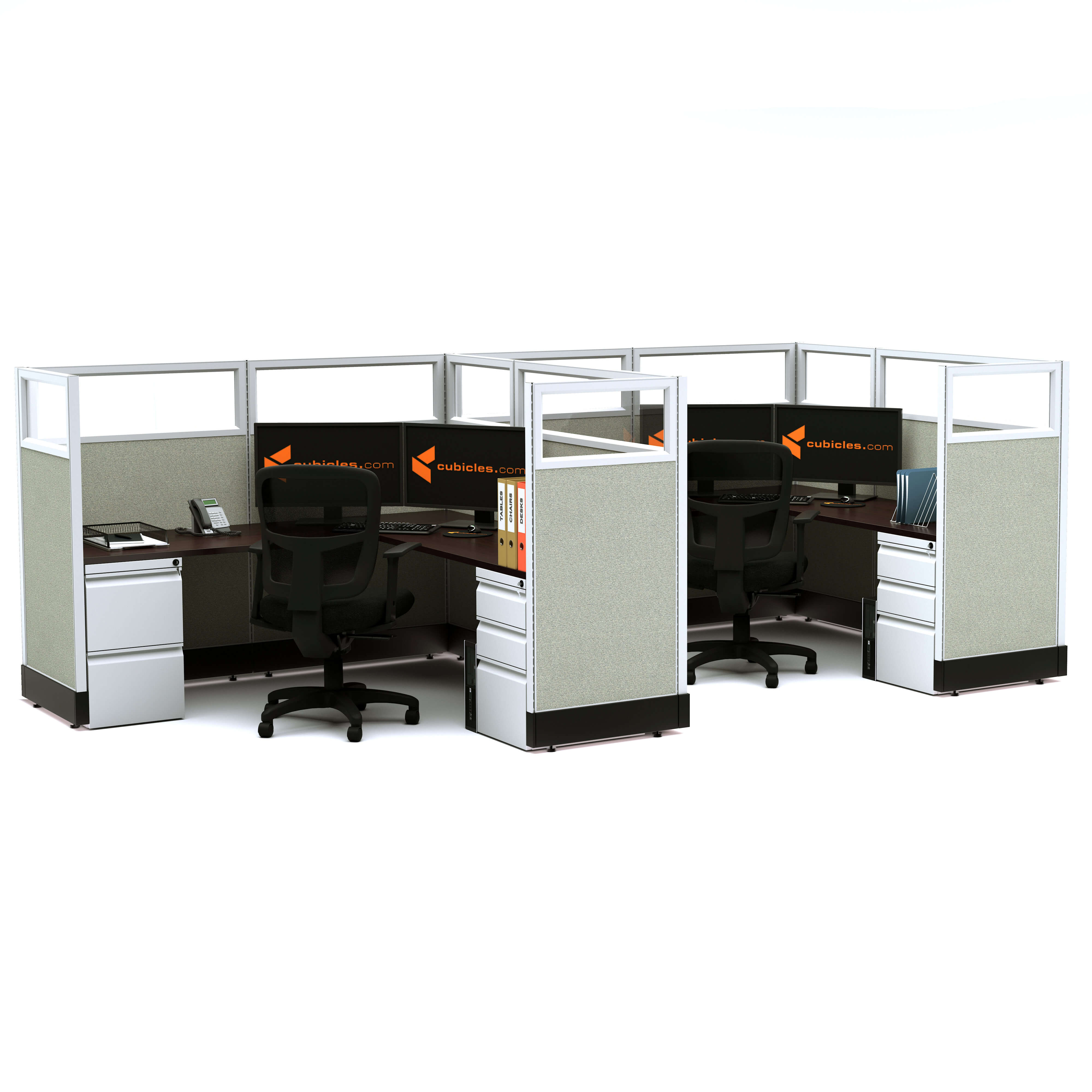 Modular office furniture glass office cubicles 53h 2pack inline 1