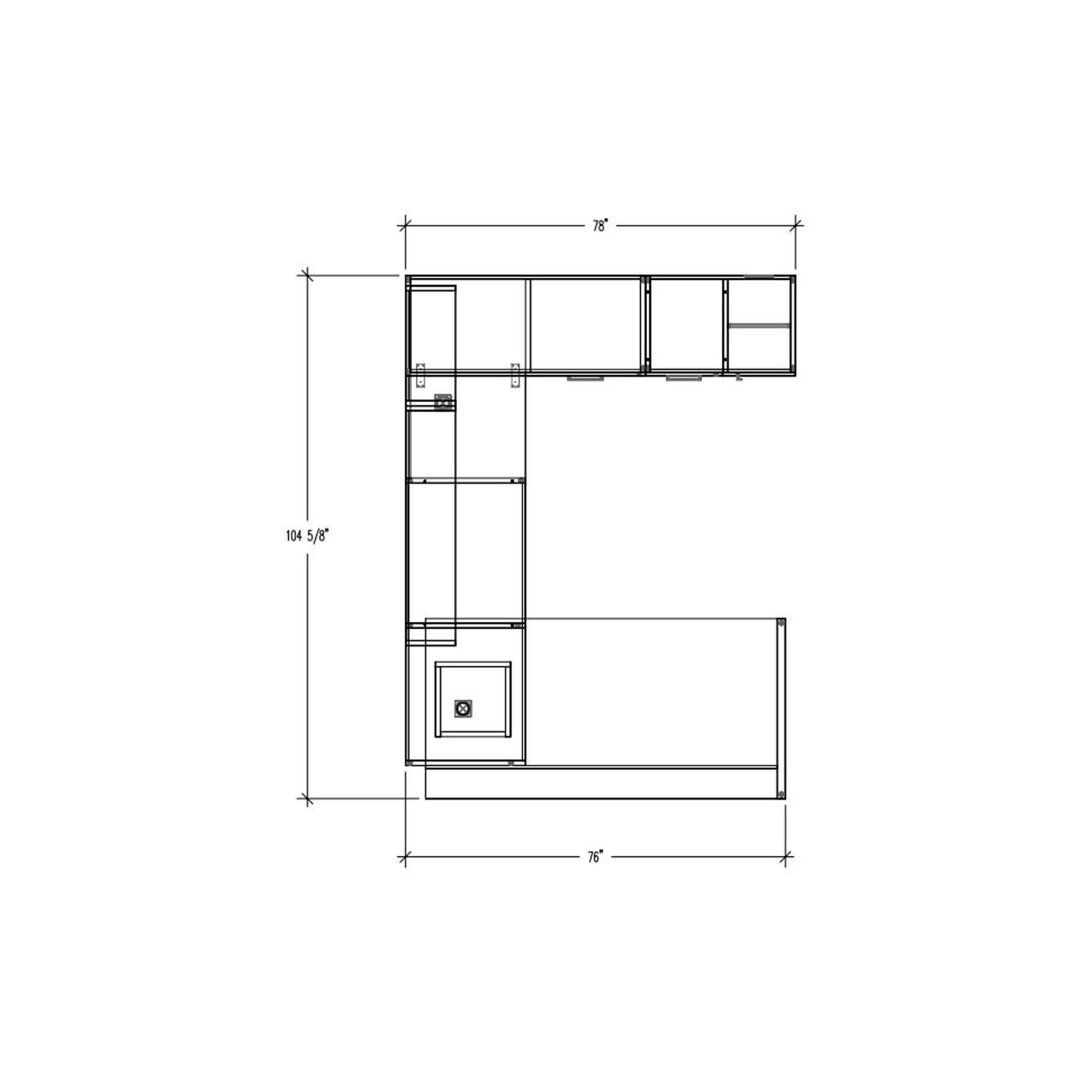 White executive desk layout 2d