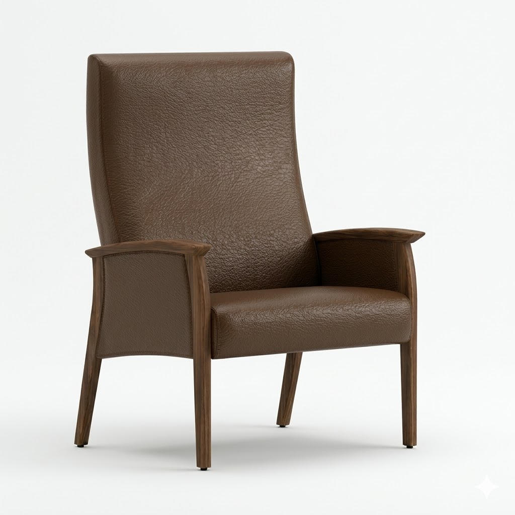 Wide chair close arms chocolate 2