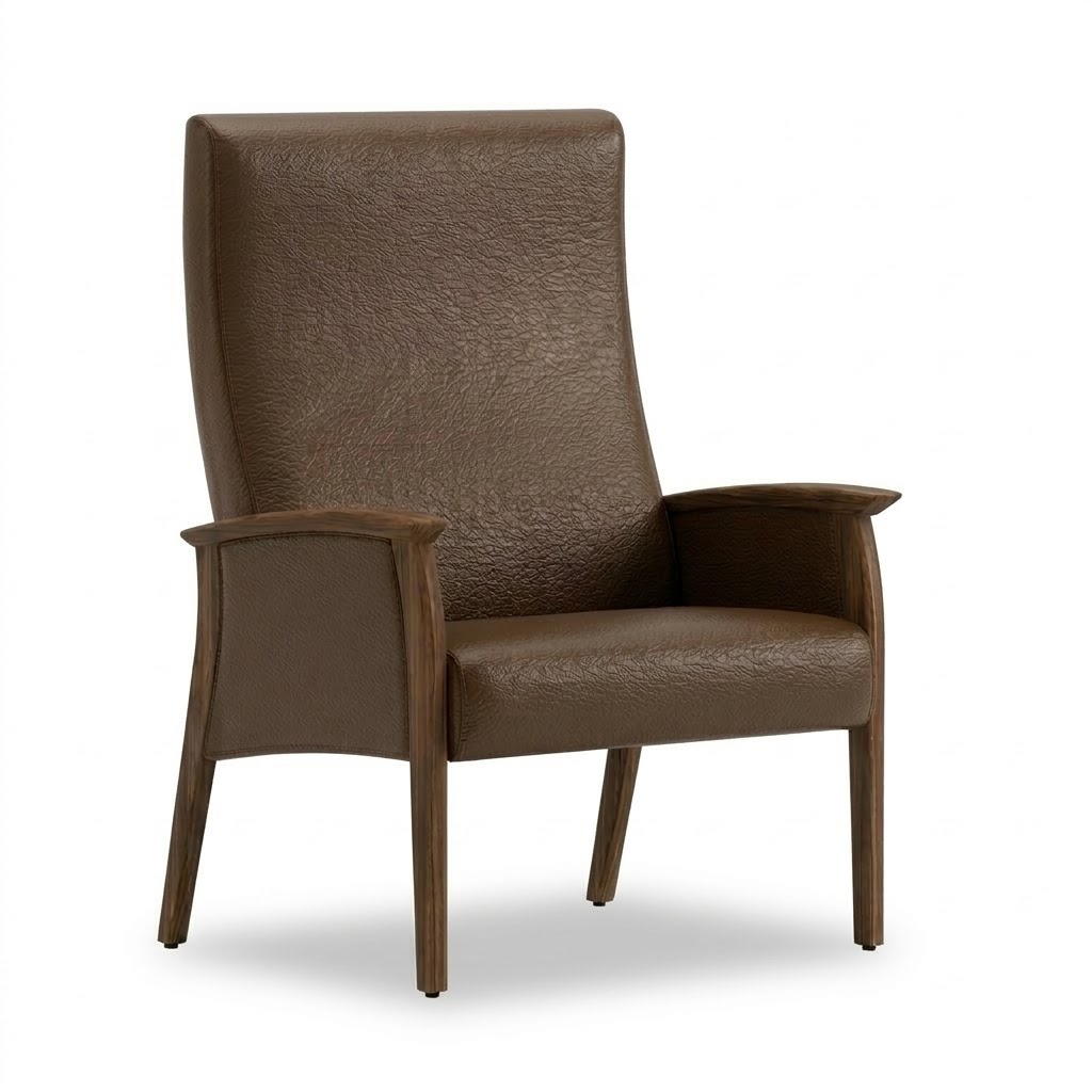 Wide chair close arms chocolate 3