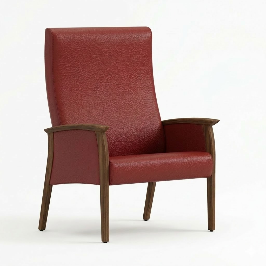 Wide chair close arms red barn 2