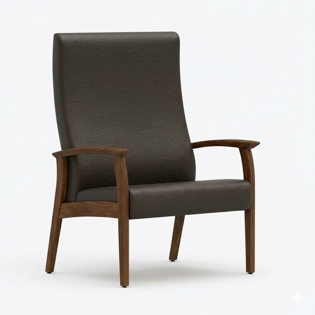 Wide chair open arms espresso