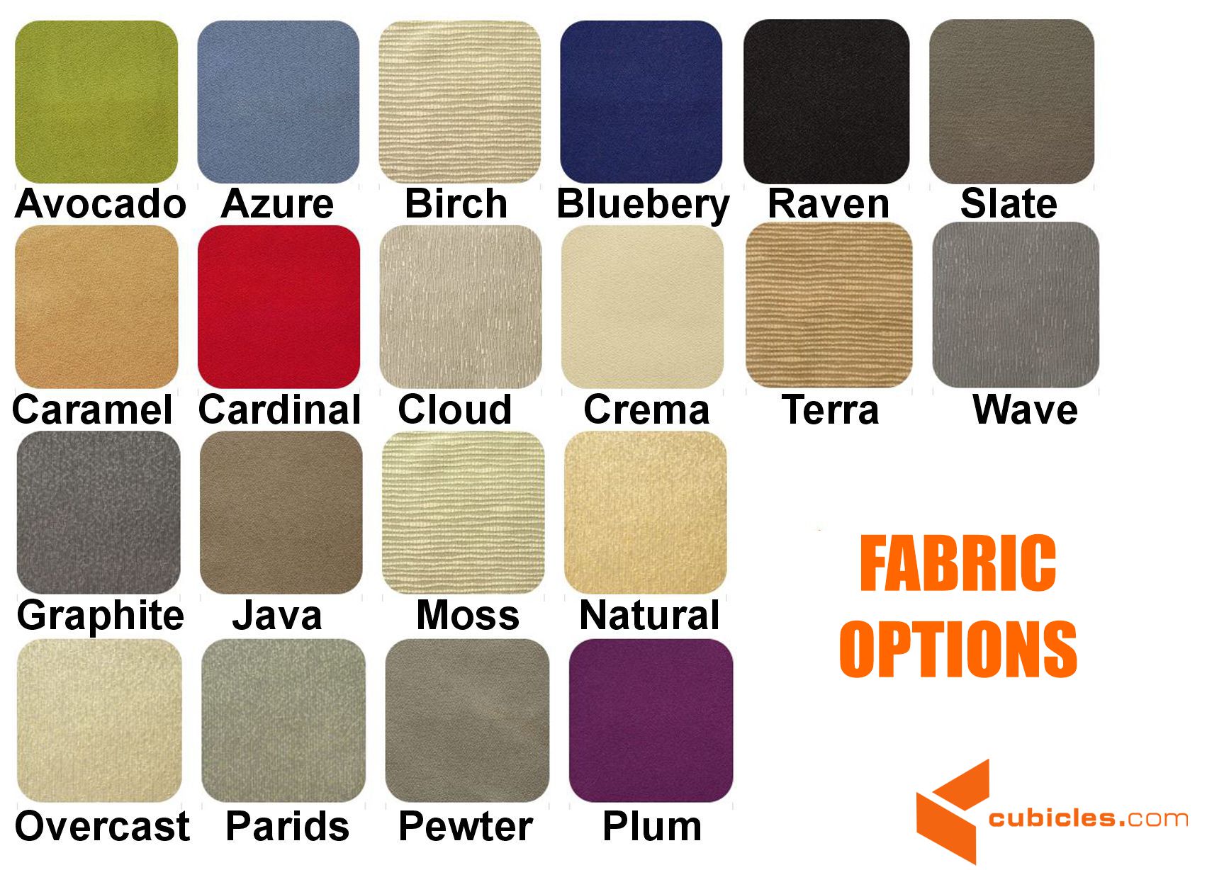 Acoustical fabric color options A24H