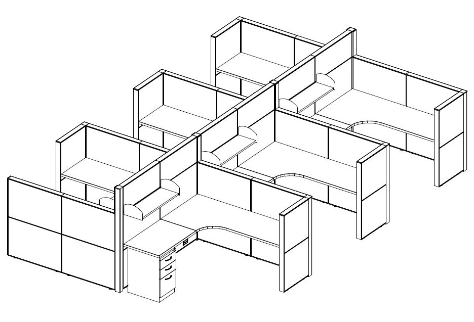 Cubicle systems matrix tiles 6x6x50 66 group