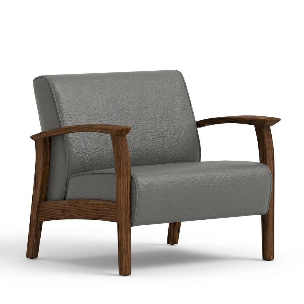 Bariatric armchair open arms cool grey