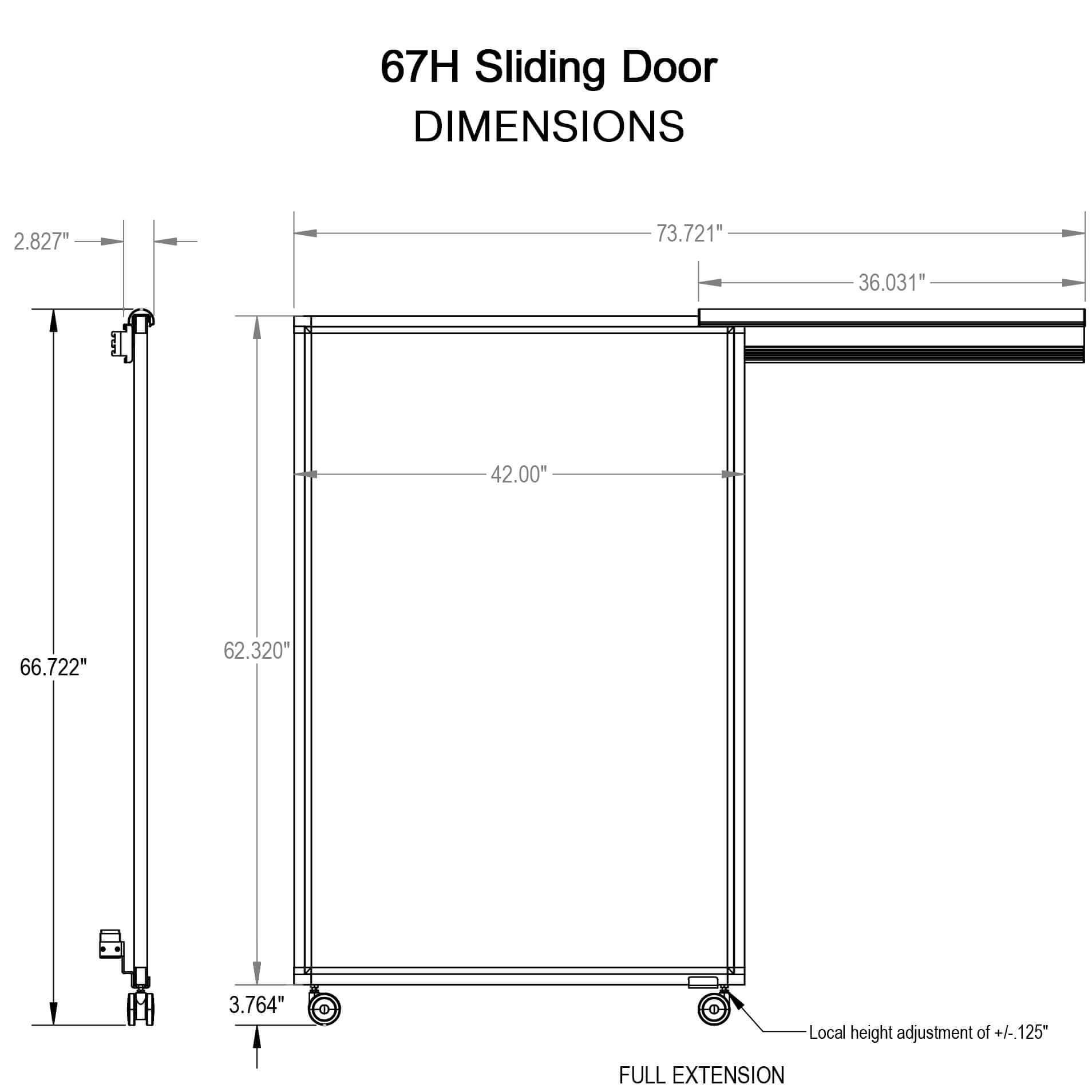 Cubicle door panel dimension 67