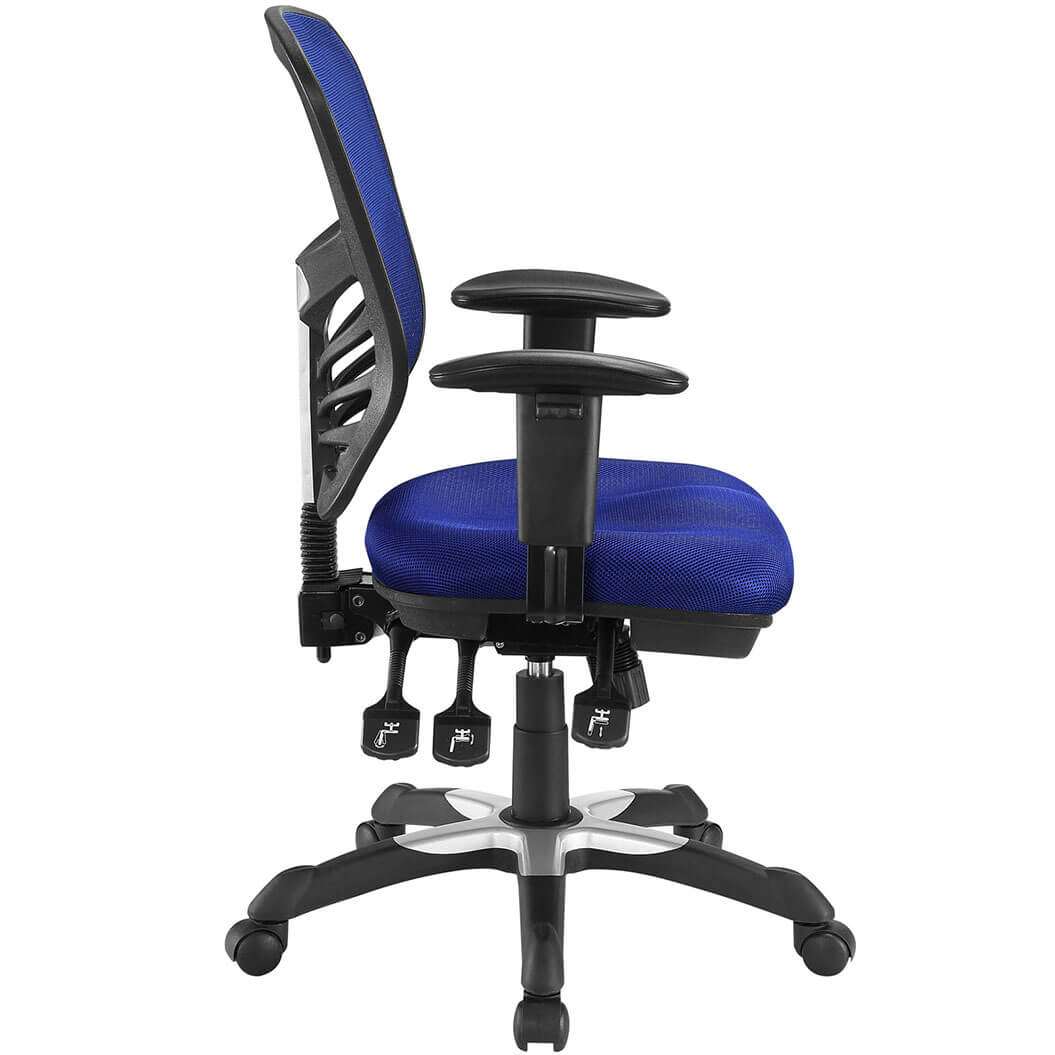 Ergonomic mesh office chair side view