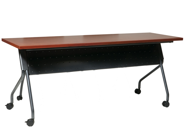 Folding training table 72x18 cherry titanium