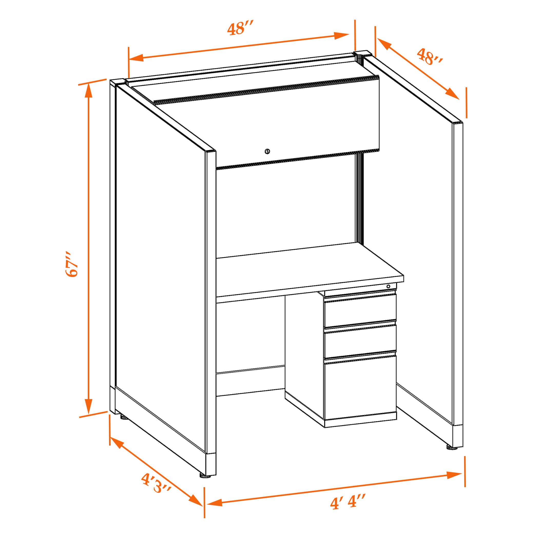 Hot desk CUB 1 67 44 WHT WH PSO