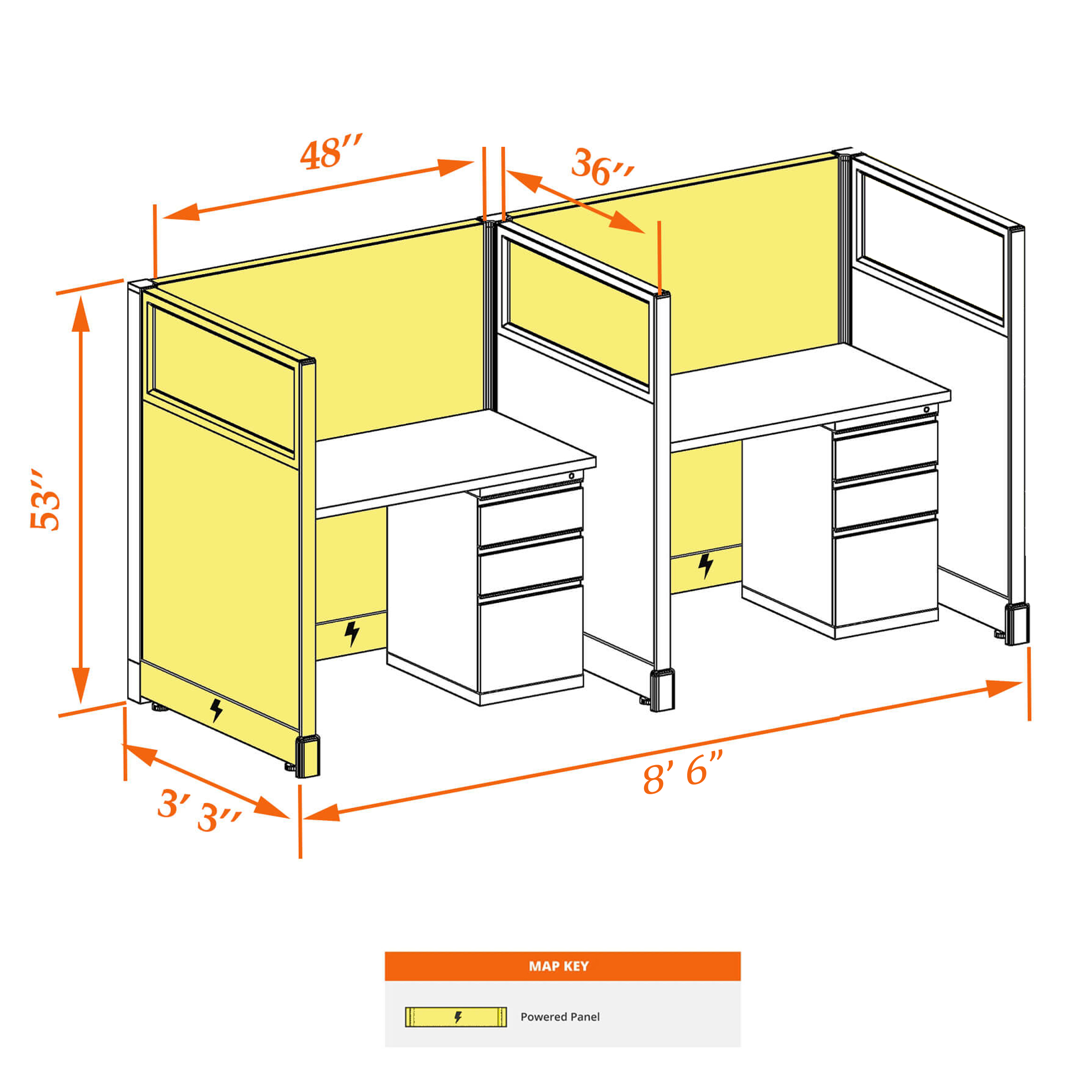 Cubicle workstations 53HGP 34 2PI 1 2