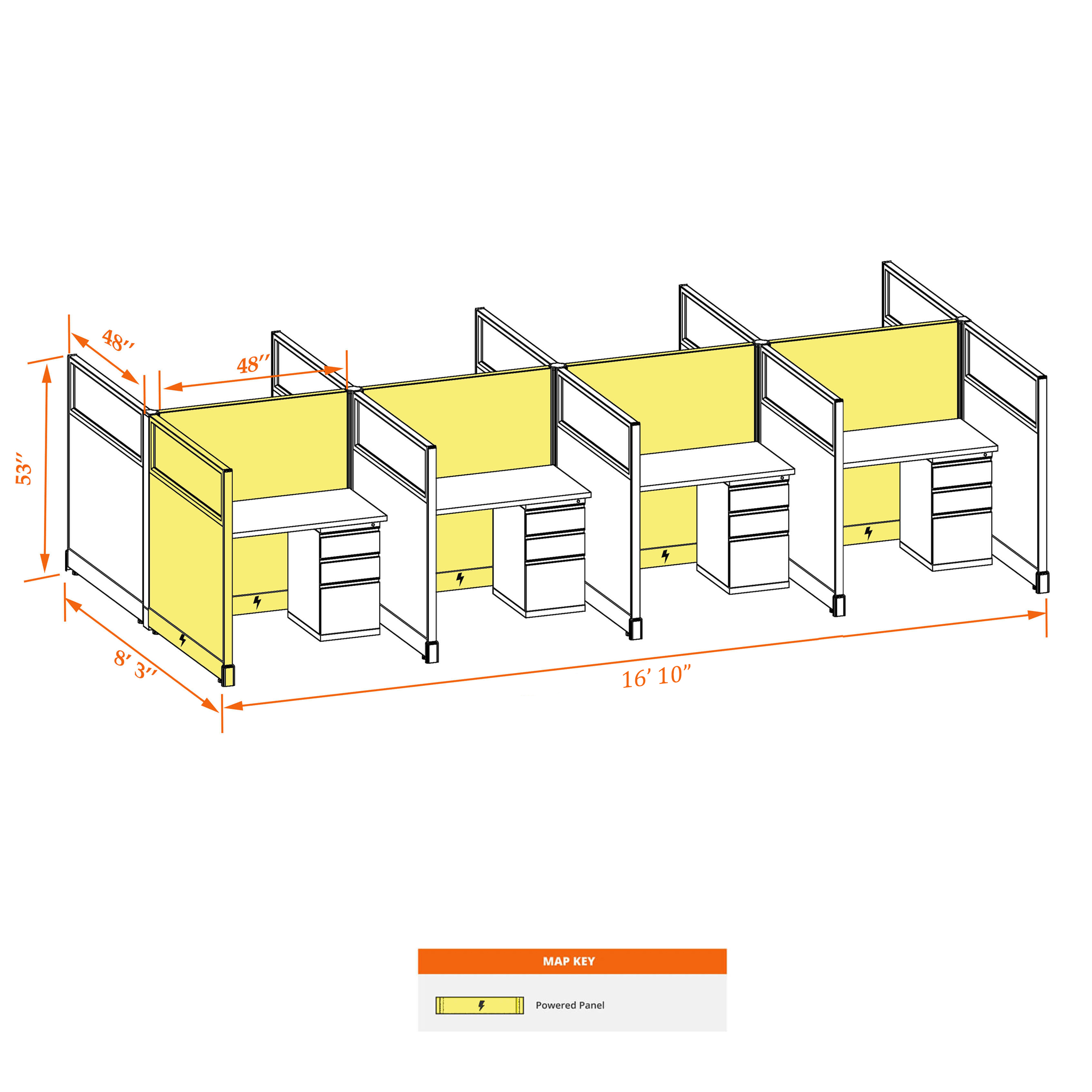 Cubicle workstations 53HGP 44 8PC