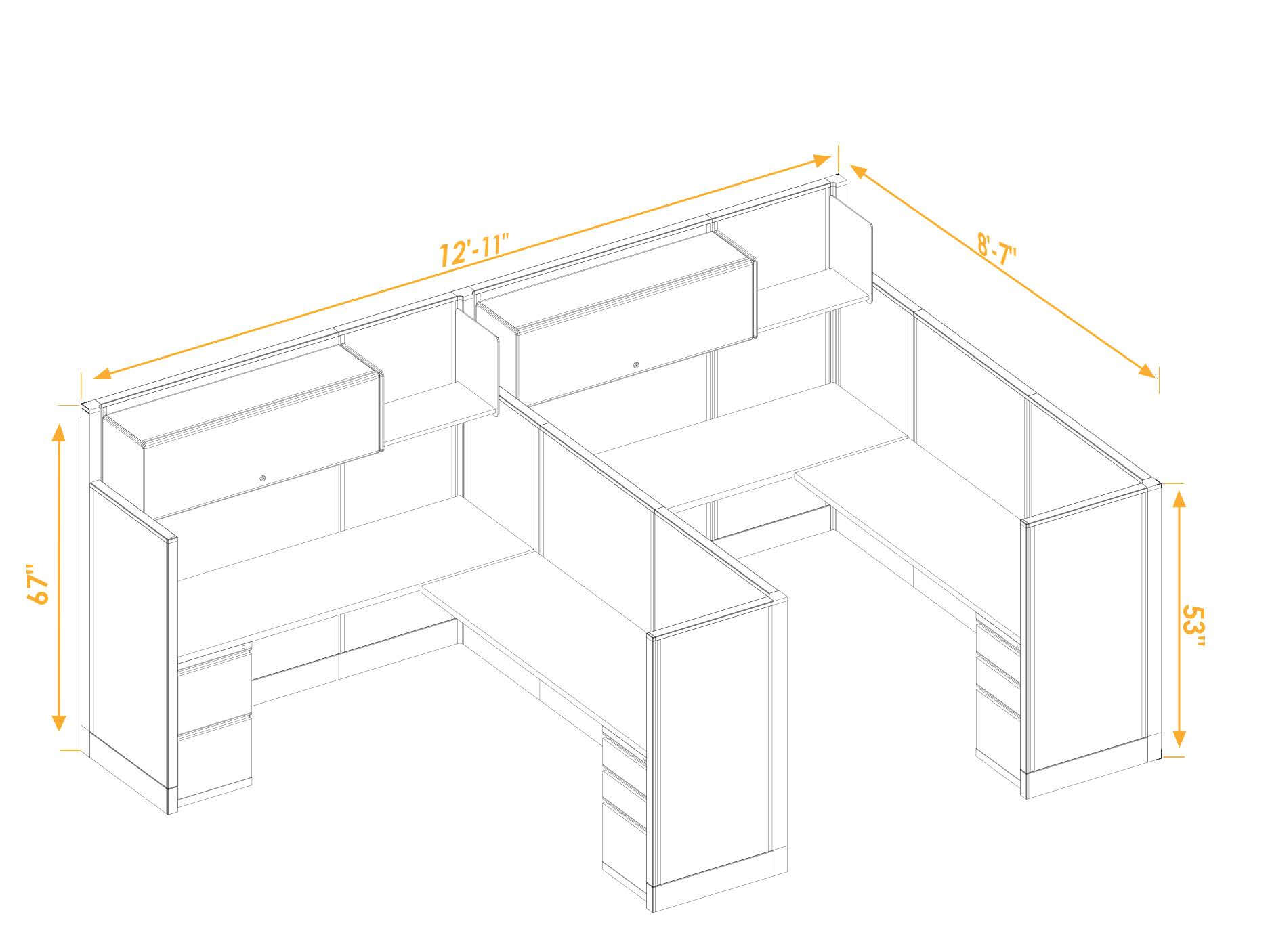 Office workstations CUB 2 53 67 68 PSO2