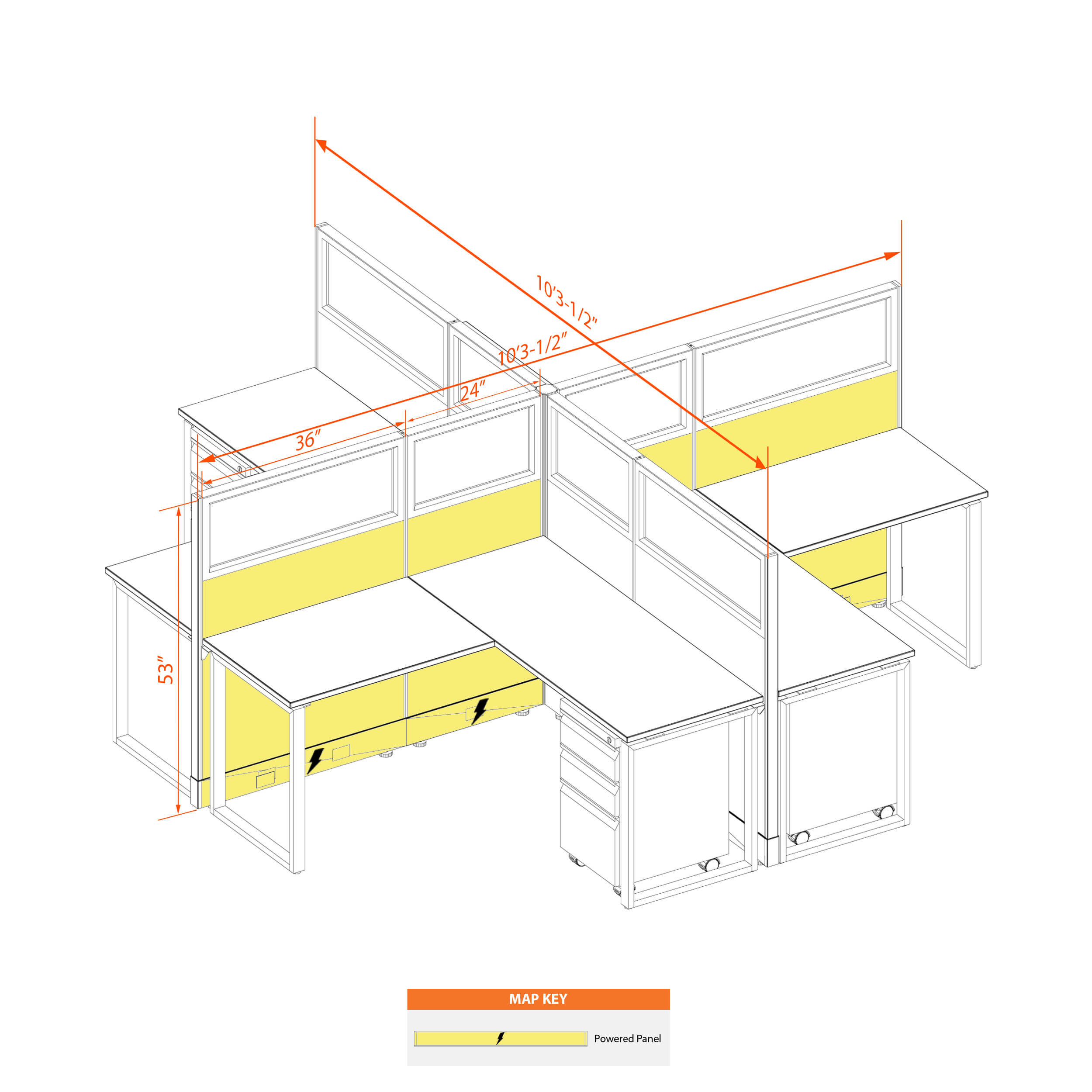 Office benching systems 55 53gp x