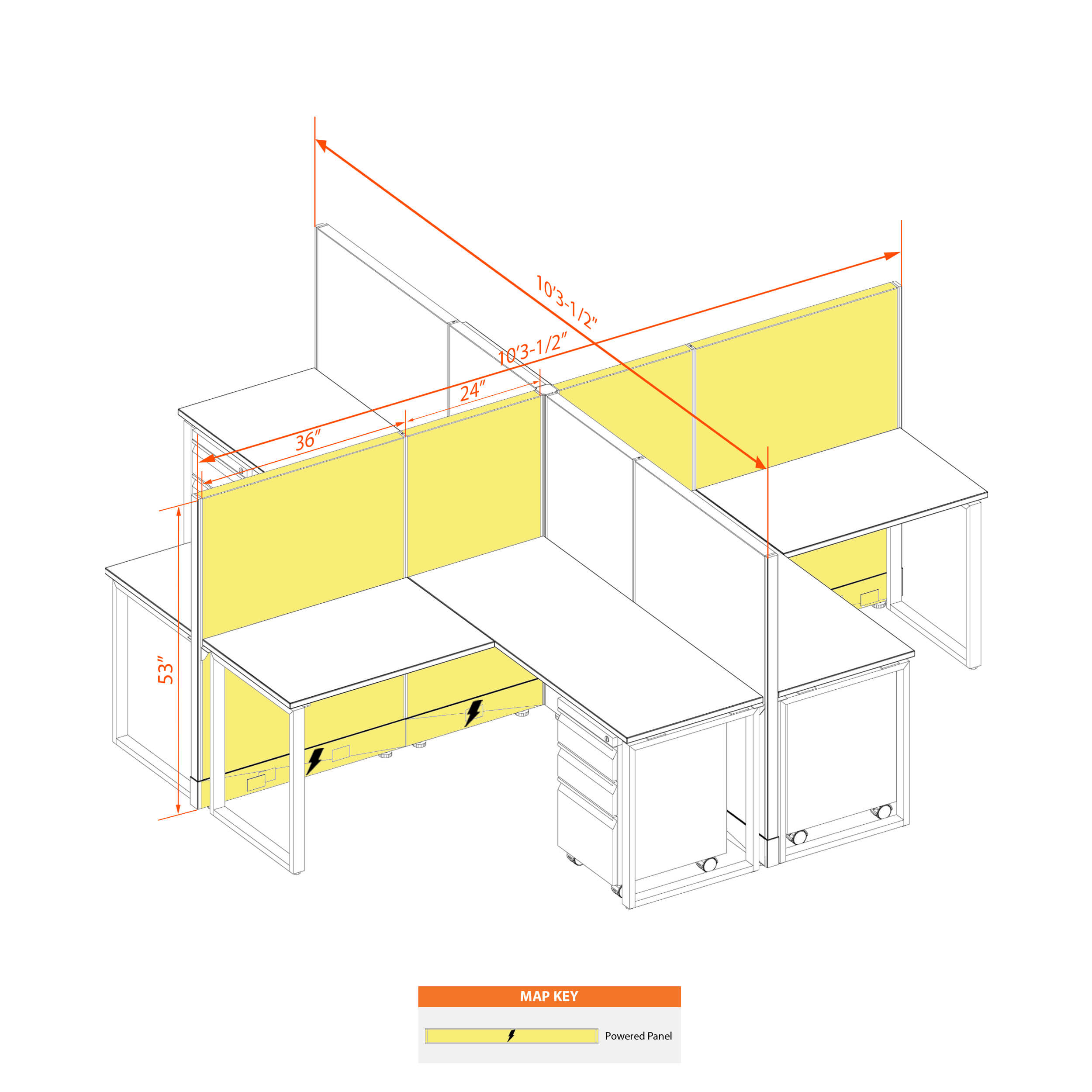 Office benching systems 55 53p x