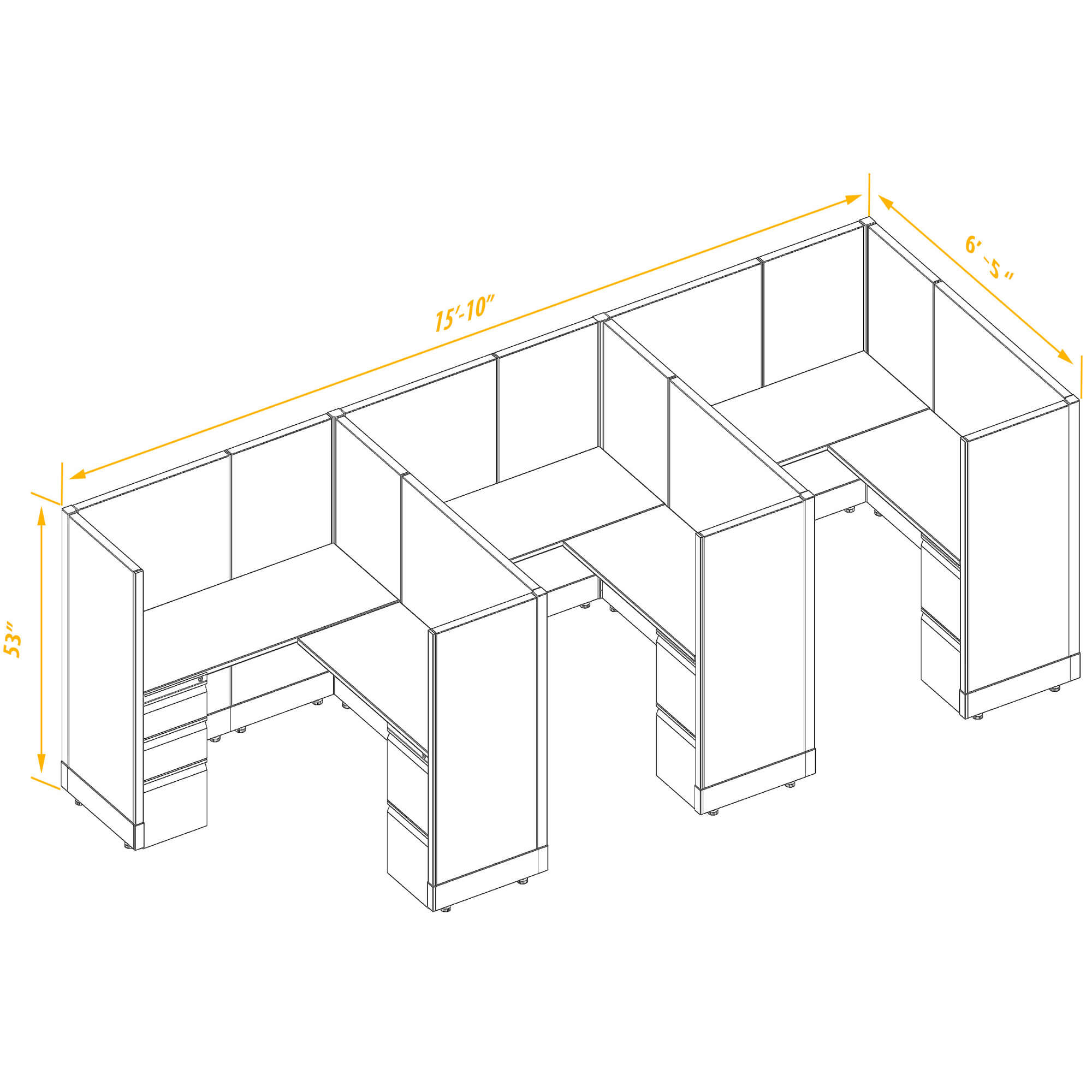 Office workstations CUB 3 53 56 PSO