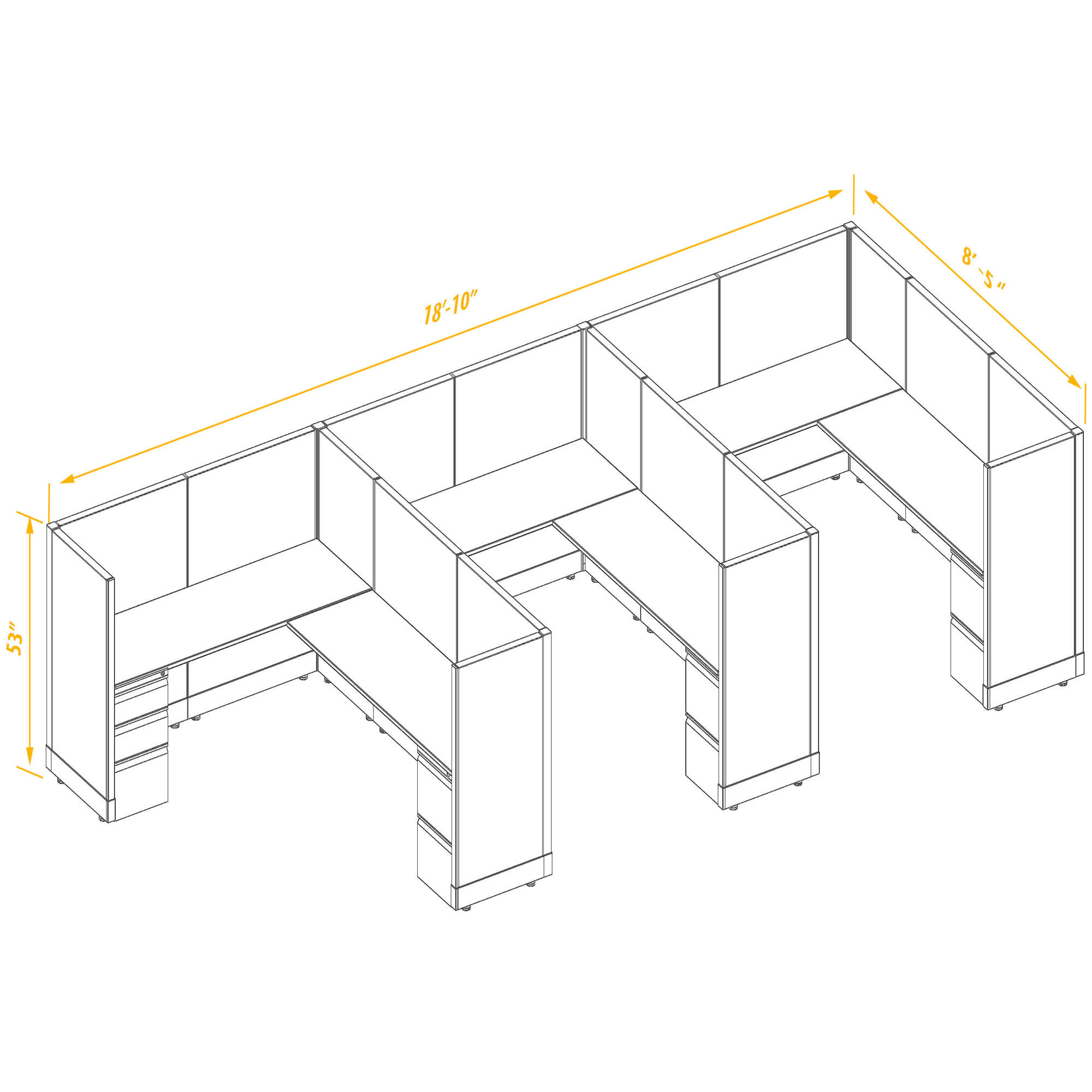 Office workstations CUB 3 53 68 PSO