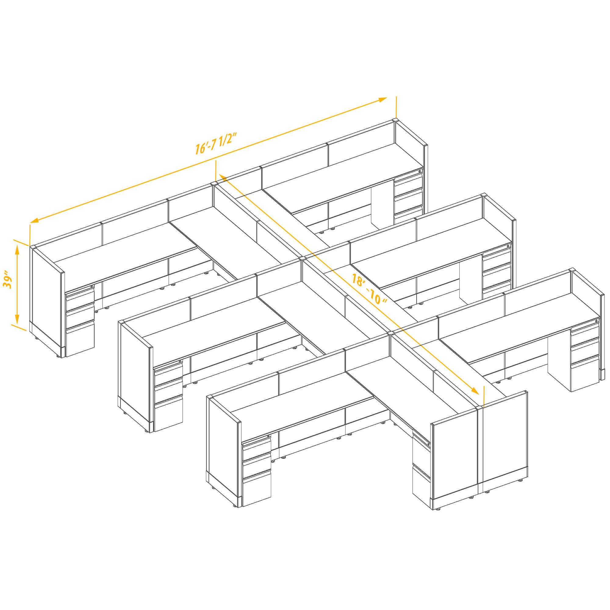 Office workstations CUB 6 39 68 PSO