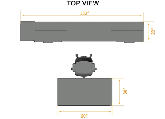 Personal office space top view dimensions