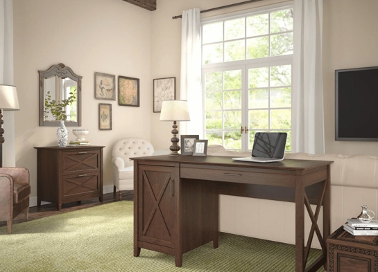 Rustic style desk with drawer lateral file cabinet space view bing cherry