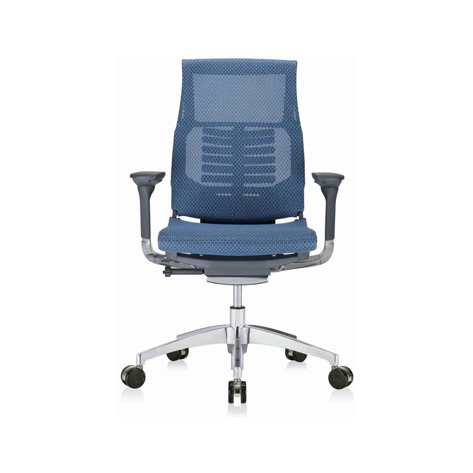 Office furniture chairs office desk chairs executive ergonomic office chair for sciatica blue and black frame front view