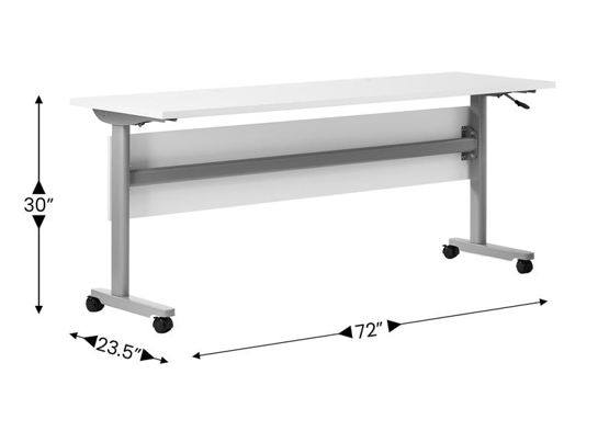 Training table with t leg 6x2 white gray 6
