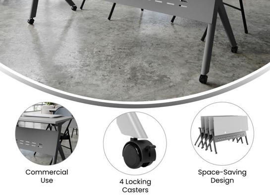 Training table with x leg 6x2 gray gray 17