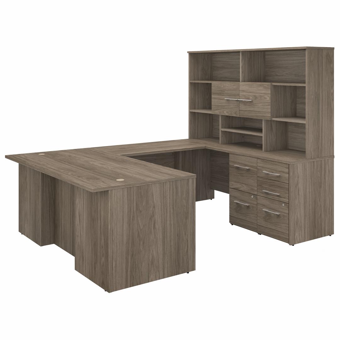 U shaped desk with hutch CUB OF5003MHSU FBB