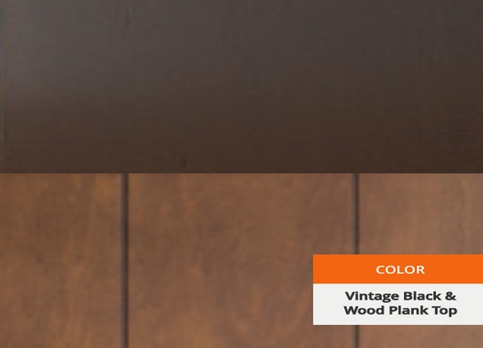 Vintage black with wood plank top finishing 1 Vintage black with wood plank top finishing 1