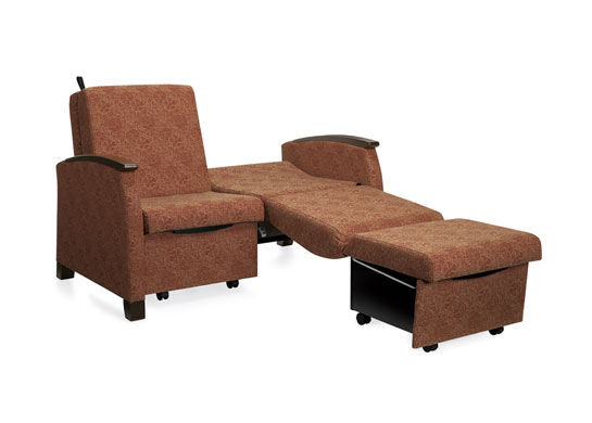 Nylon runners sliding on welded heavy gauge steel channel to allow for easy movement when opening and closing the chair sleeper bed. Nylon runners sliding on welded heavy gauge steel channel to allow for easy movement when opening and closing the chair sleeper bed.