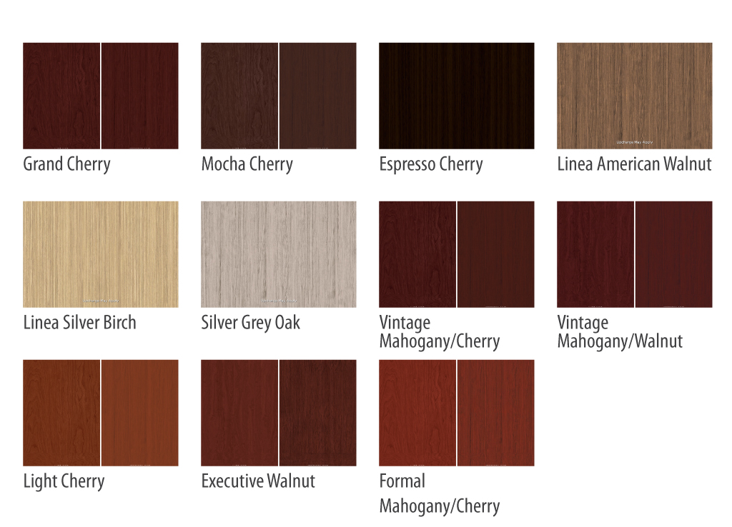 Boardroom furniture from First Office is available in 23 stylish veneers. Pictured here, 2 of 2 Veneer Finish pages