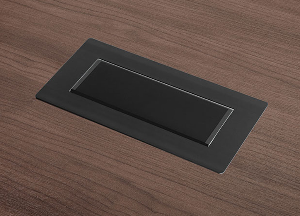 Boardroom furniture from Office Source features three grommets that allow you to organize cables and wires. Boardroom furniture from Office Source features three grommets that allow you to organize cables and wires.