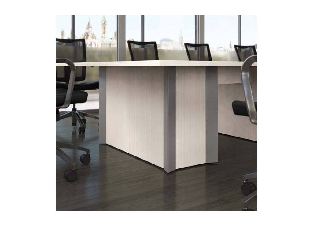 This boardroom furniture table base can be customized with 7 different options including aesthetic design, power access doors, and color accents. This boardroom furniture table base can be customized with 7 different options including aesthetic design, power access doors, and color accents.