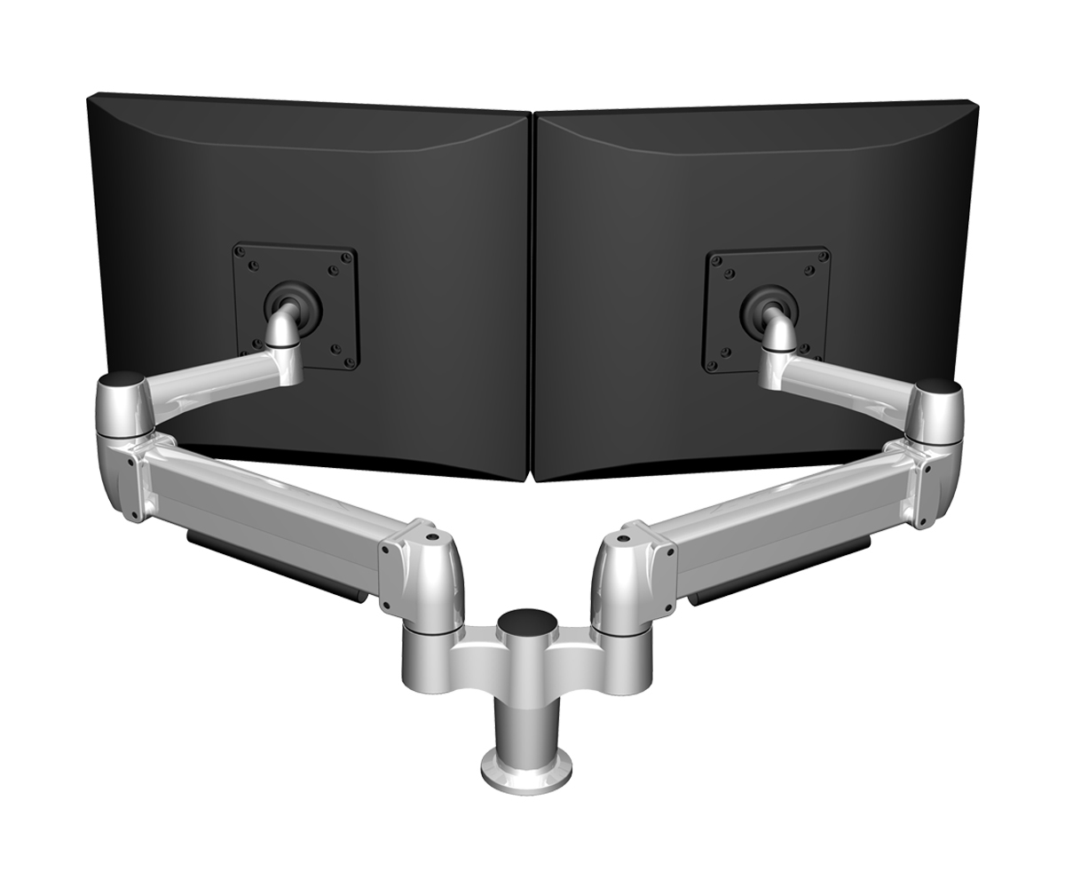 8x8 Cubicle Workstations from AIS - Monitor arms let you adjust the angle, depth and height of your monitors, giving you an eye-level ergonomic connection to your work. Choose from a variety of models for 1-4 screens, seated and standing applications.